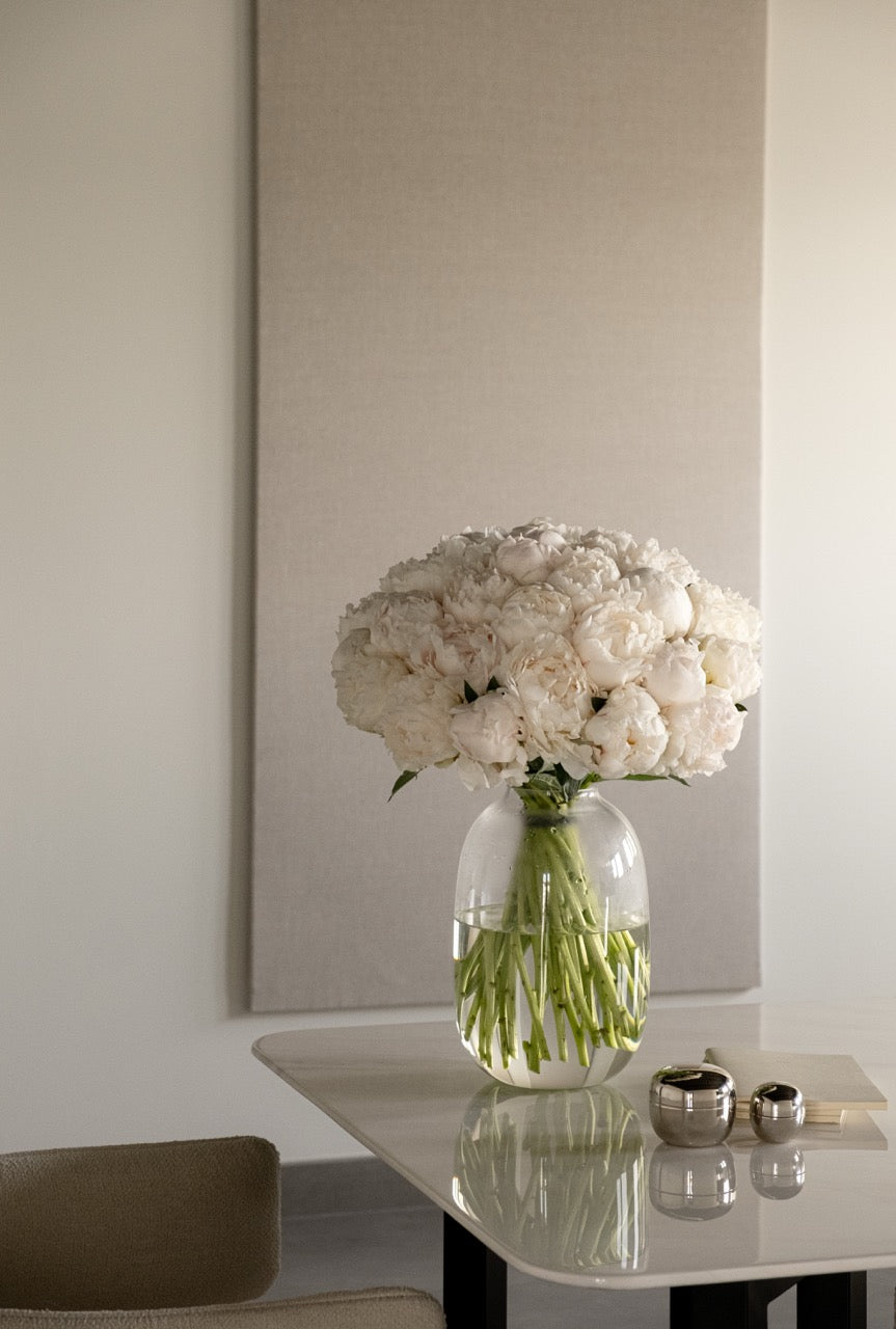 White Peony Vase Arrangement
