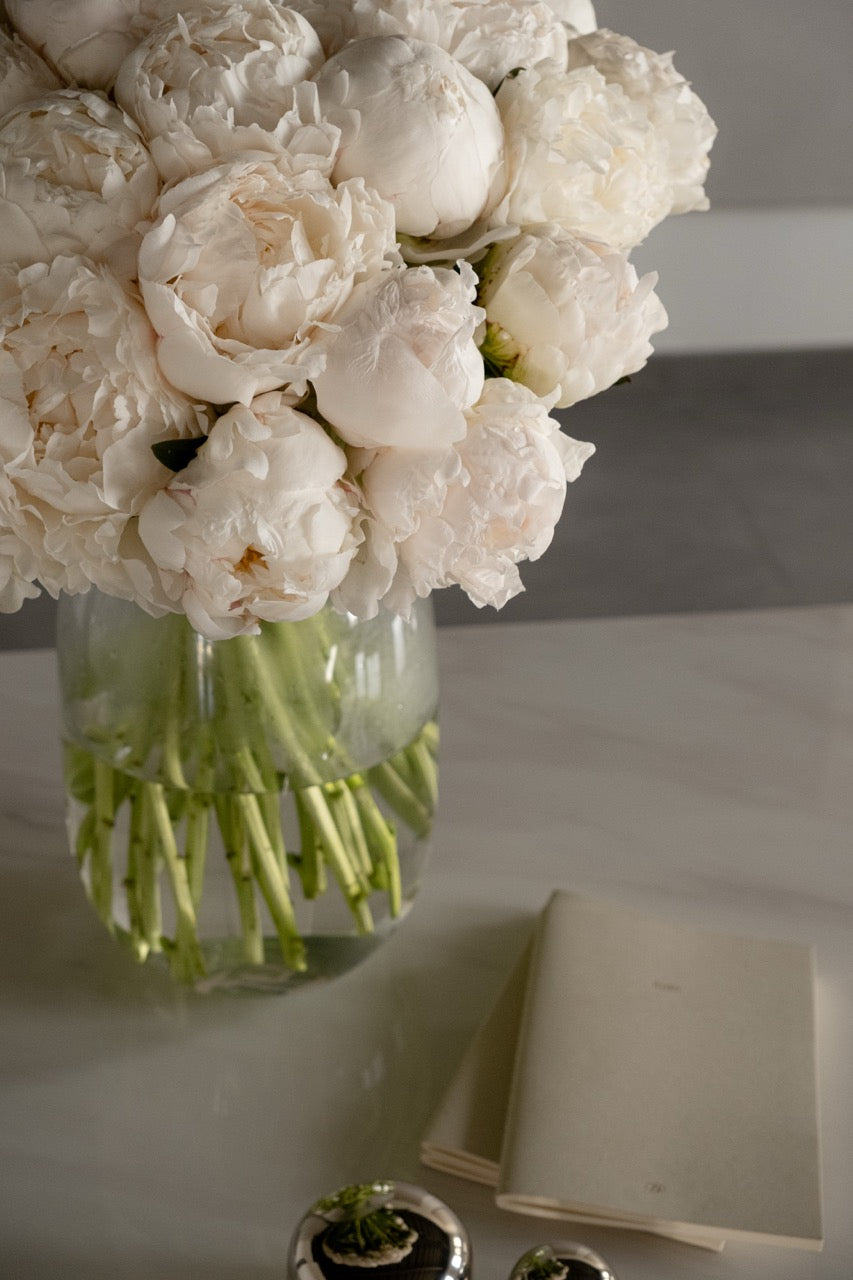 White Peony Vase Arrangement