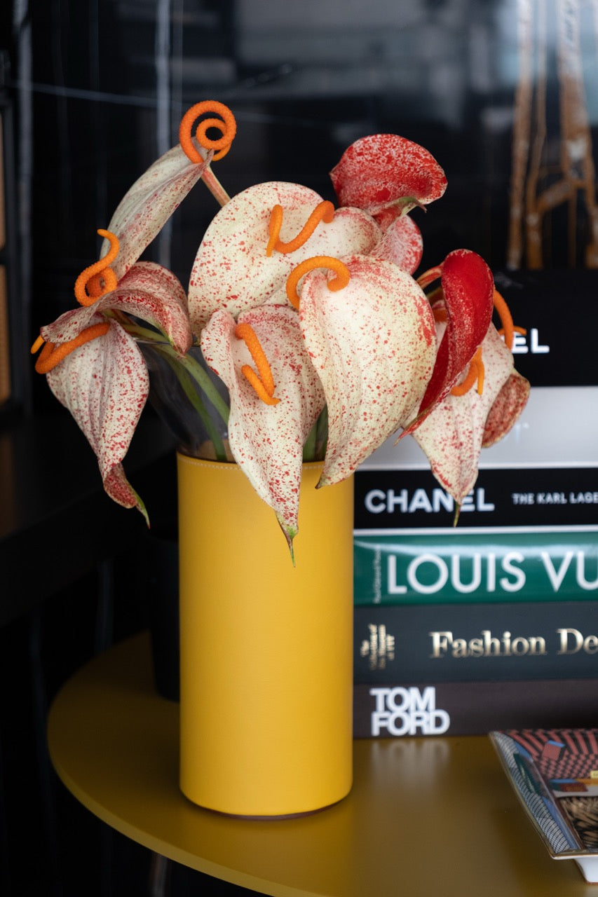 Amber Anthurium Vase
