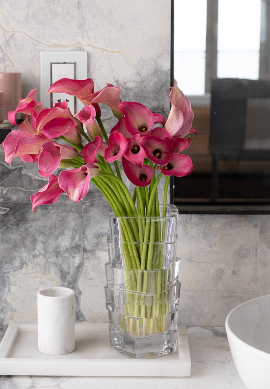 Rosé Calla Vase