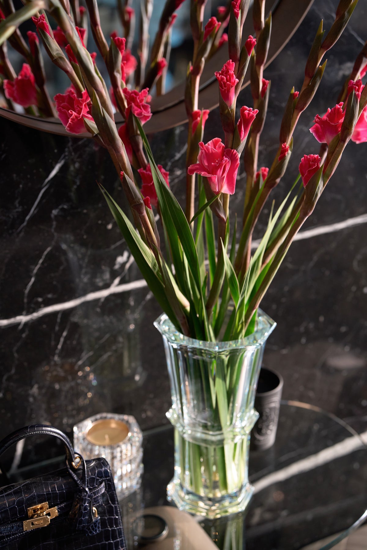 Crimson Gladiolus Vase