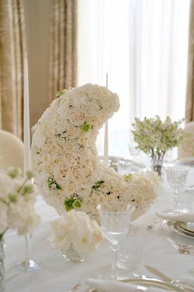 White Botanical Crescent