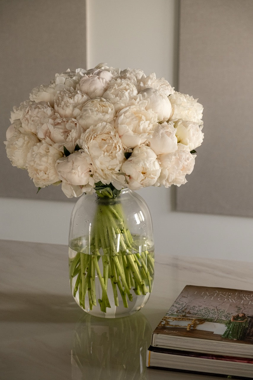 White Peony Vase Arrangement