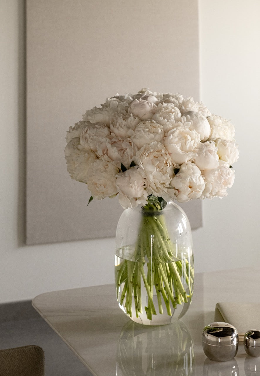 White Peony Vase Arrangement