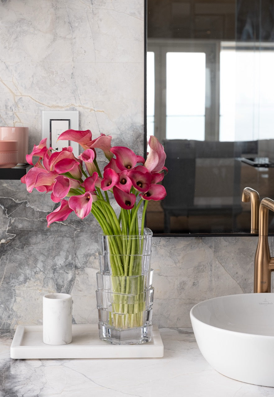 Rosé Calla Vase