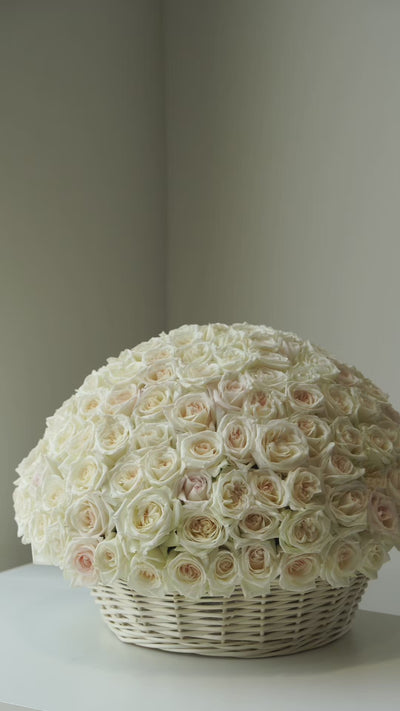 Ivory Rose Basket